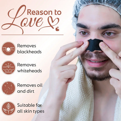 Wukusy Inlief Bamboo Charcoal Deep Cleansing Nose Strips, 8-pack, for pore cleansing and blackhead removal.