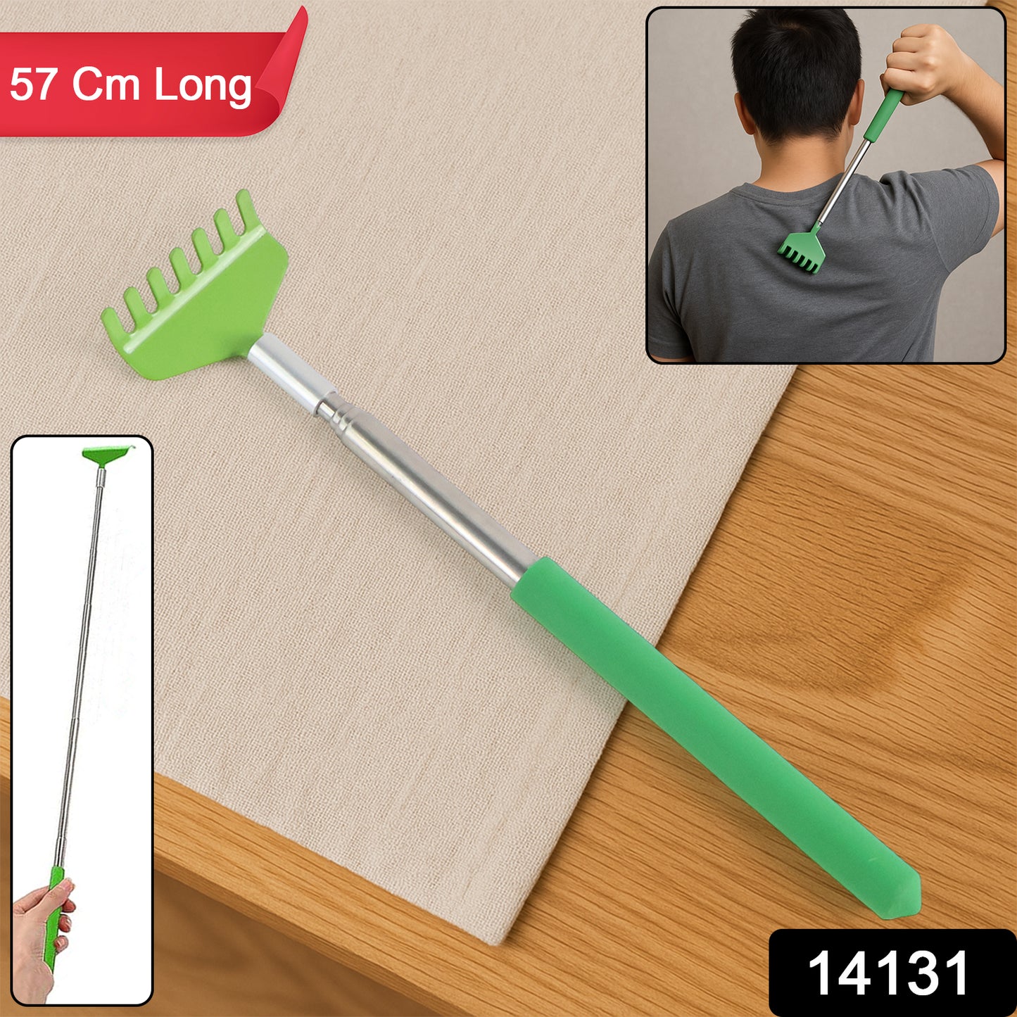 Wukusy Telescopic Khujli Stick, 57 cm long back scratcher, made for easy itching and skin relief in health and beauty.