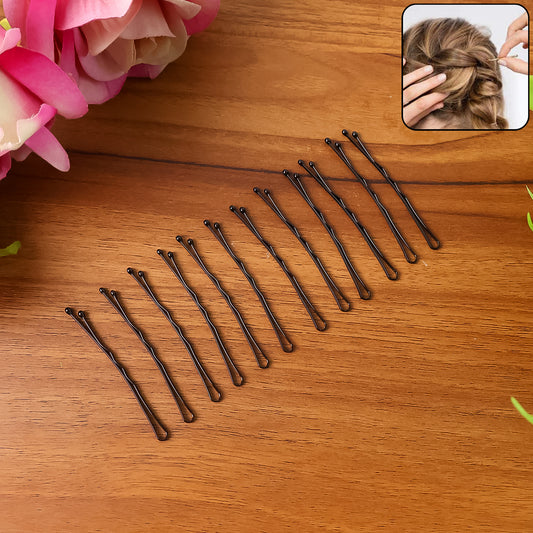 Set of 12 Wukusy premium hair bobby pins with sleek design for secure hair styling and everyday use.