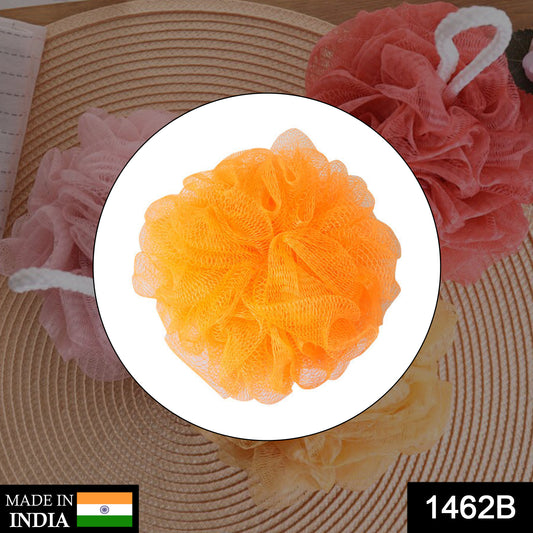 Wukusy round bath loofah and back scrubber for men and women, soft exfoliating sponge for cleansing and skincare.
