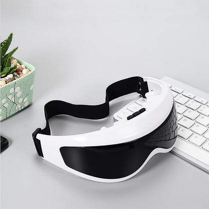 Wukusy electric eye massager with adjustable elastic band, designed for soothing eye care and relaxation.
