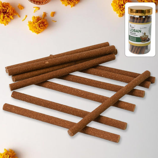 Wukusy Loban Dhoop sticks for home, office, religious ceremonies, meditation, and pooja, 100g, natural aromatic incense sticks.