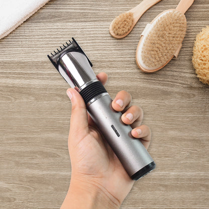 Wukusy Orbit rechargeable hair trimmer for men, health care device with adjustable blades and ergonomic design for grooming.