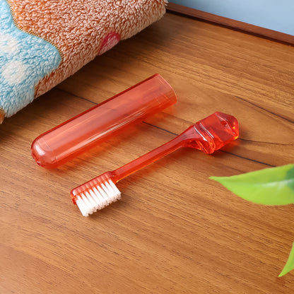 Wukusy portable folding toothbrush with built-in travel case, compact health care accessory for convenient oral hygiene on the go.