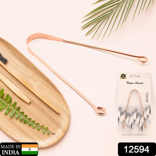 Wukusy steel copper tongue cleaner for kids and adults, used to remove bacteria and freshen breath for daily oral hygiene.