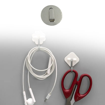 Wukusy 12-pack multipurpose steel wall hanging hooks with self-adhesive backing for walls, tiles, paper, bathroom, kitchen, and more.