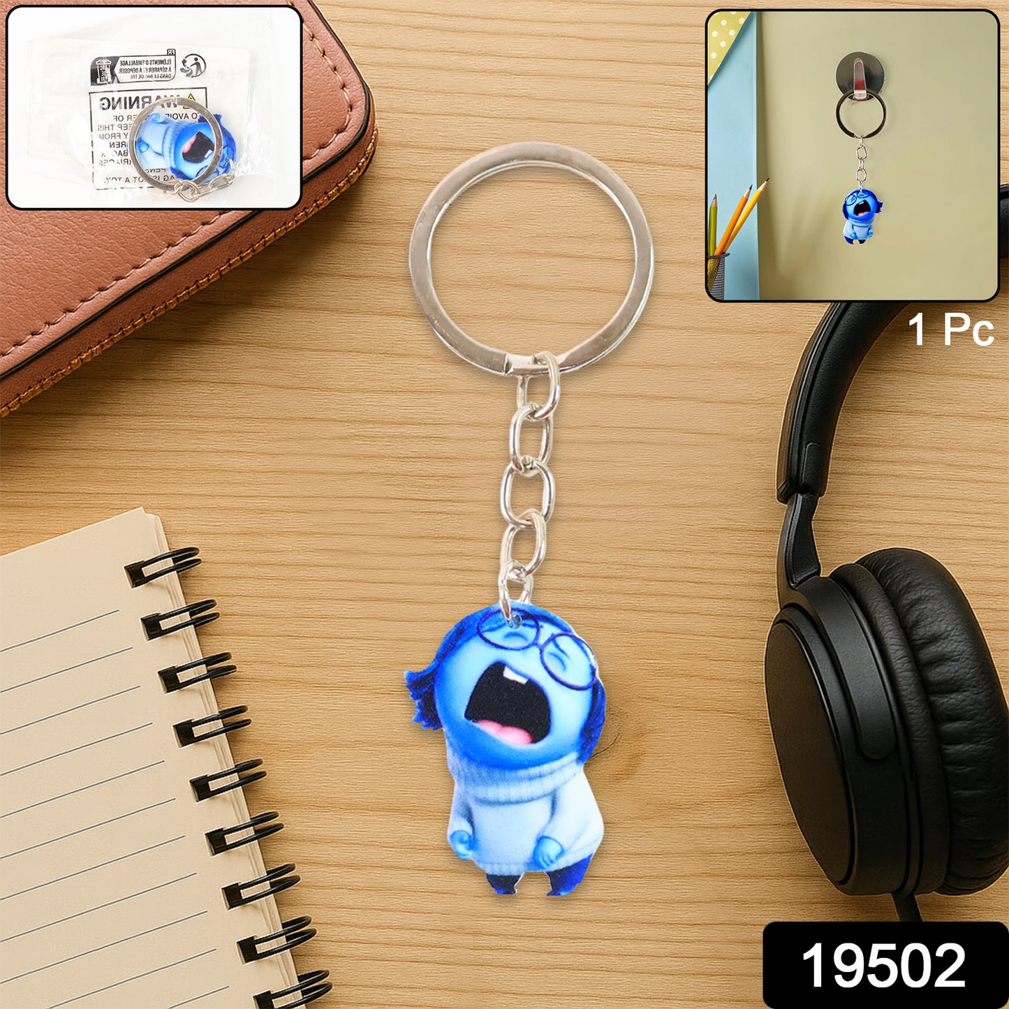 Cute Cartoon Character Girl Keychain For Kids Bags  Stationery