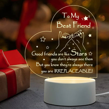 Heart Shape 3d Led Acrylic Night Lamp (1 Pc)