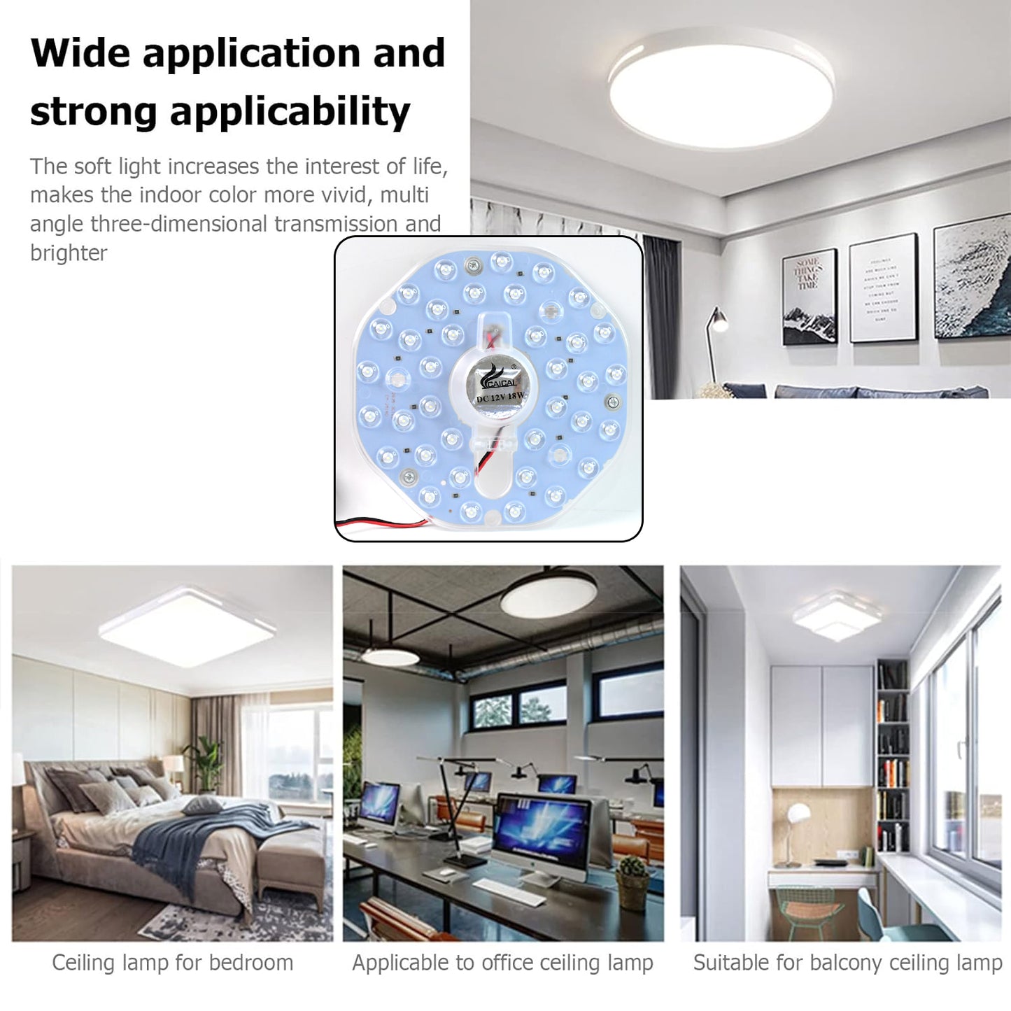 High Brightness 12v 18w Round Led Light Module With Clip Wires