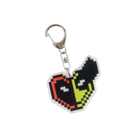 Pixel style acrylic cartoon keychain with a funky design, perfect as a fun home decor accessory by Wukusy.