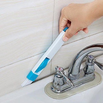 Wukusy 2-in-1 multi-function plastic cleaning brush for window slots, keyboards, and wardrobe dust removal, home improvement tool.