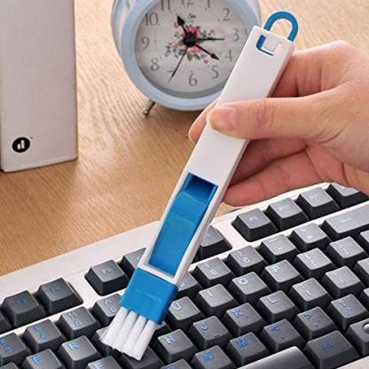 Wukusy 2-in-1 multi-function plastic cleaning brush for window slots, keyboards, and wardrobe dust removal in home improvement.