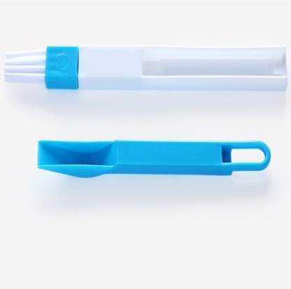 Wukusy 2-in-1 multi-function plastic cleaning brush for window slots, keyboards, and wardrobes dust removal and cleaning.