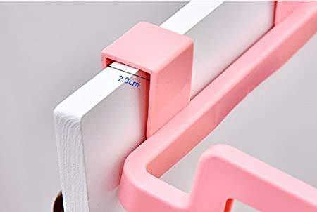 Wukusy plastic garbage bag rack holder for home improvement, mounted on wall with multiple hooks for trash bags.