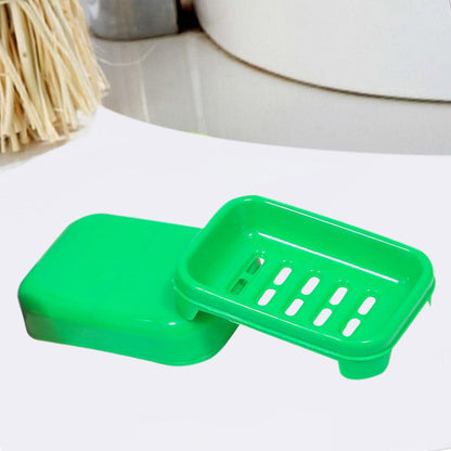 Wukusy plastic soap case for bathroom, covered soap keeper with lid, compact home improvement storage solution