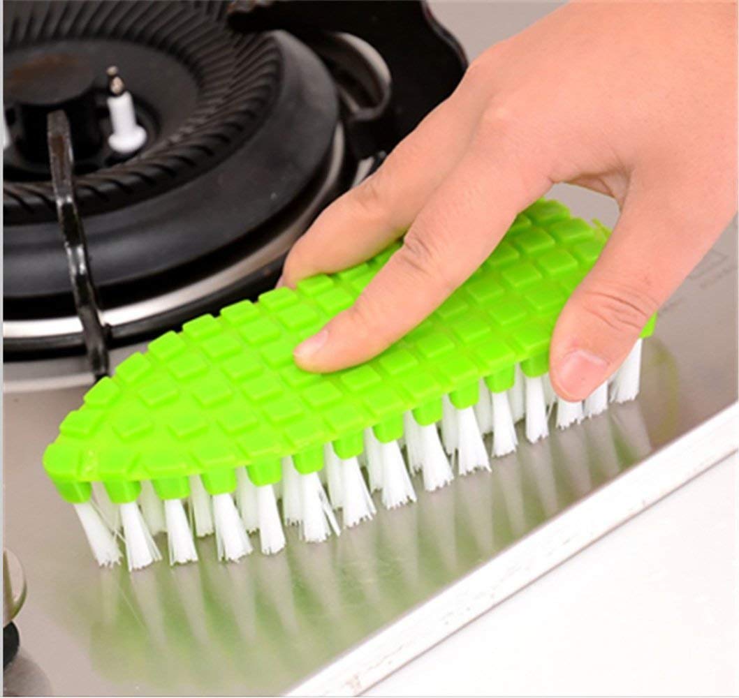 Wukusy flexible plastic cleaning brush for home kitchen and bathroom cleaning, featuring ergonomic design and durable bristles