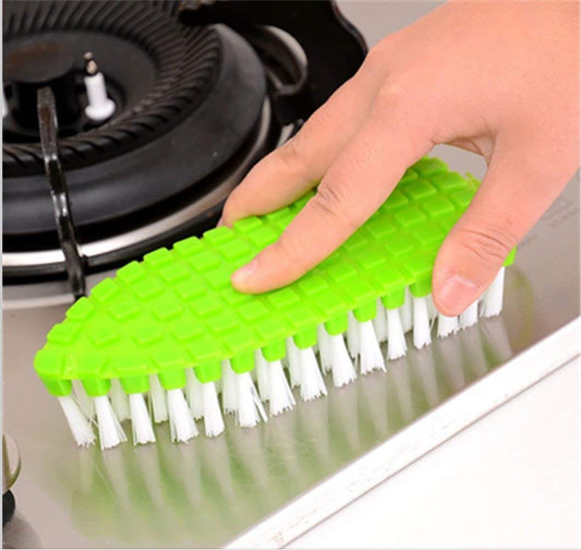 Wukusy flexible plastic cleaning brush for home kitchen and bathroom cleaning, featuring ergonomic design and durable bristles