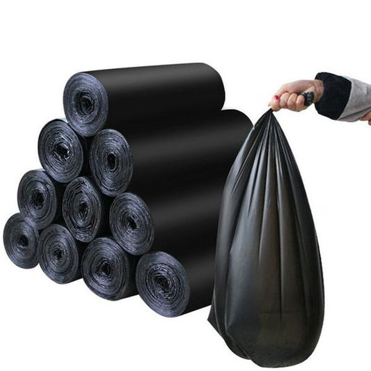 Black small-sized Wukusy garbage bags in 17x19 inches for home improvement, suitable for waste disposal and trash collection.