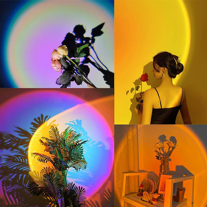 6423 4 Colors Sunset Lamp Sunset Projection Lamp Led Night Lights