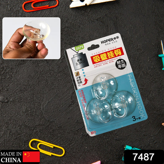 Wukusy transparent rubber vacuum sucker hooks for bathroom and kitchen, strong suction cup wall hangers on windows and surfaces.