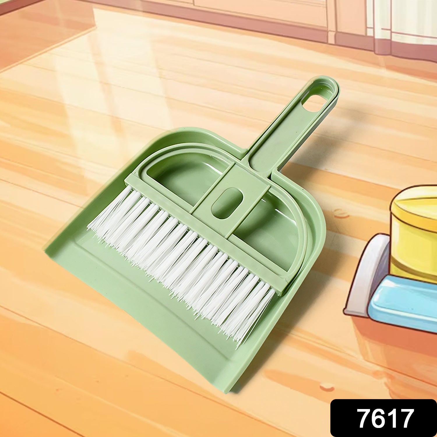 Wukusy Mini Dustpan and Brush Set for multipurpose cleaning, compact home improvement tool for quick debris collection.