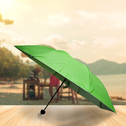Wukusy 3-fold sun protective outdoor umbrella with UV protection, lightweight design, foldable, with carrying case for girls, women, men, boys.