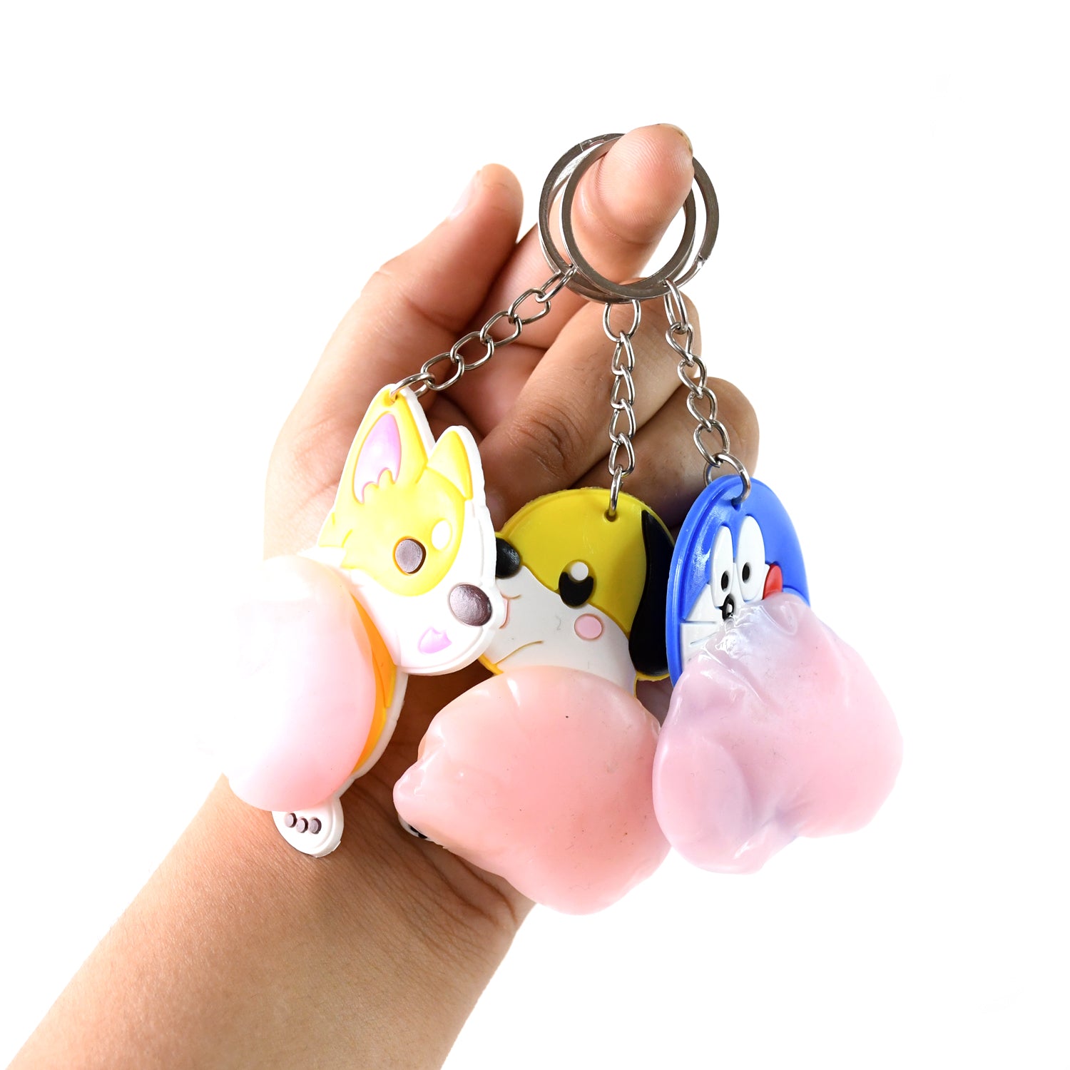 Colorful cartoon animal keychain by Wukusy featuring mixed designs, ideal for home improvement or decorative use.