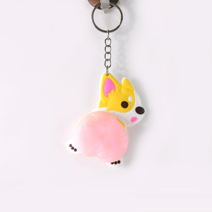 Wukusy cartoon animal keychain with mixed designs, featuring colorful animal characters, perfect for home improvement accessories.