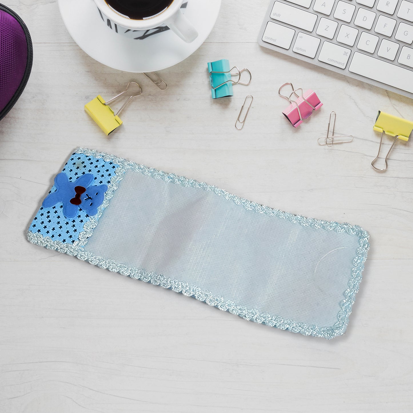 Wukusy cartoon cloth lace remote control cover, large 248cm, soft fabric, decorative home improvement accessory for remote protection