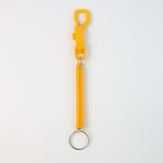 Wukusy coiled retractable keychain for home improvement, featuring durable design and keyring attachment.
