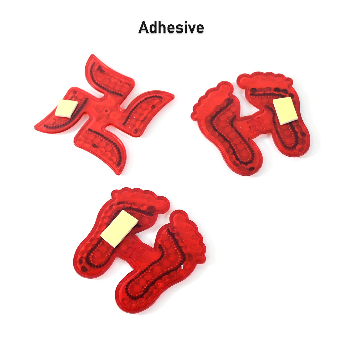 Decorative Laxmi Charan and Swastik combo set by Wukusy, 3-piece home improvement decorative sculptures on display