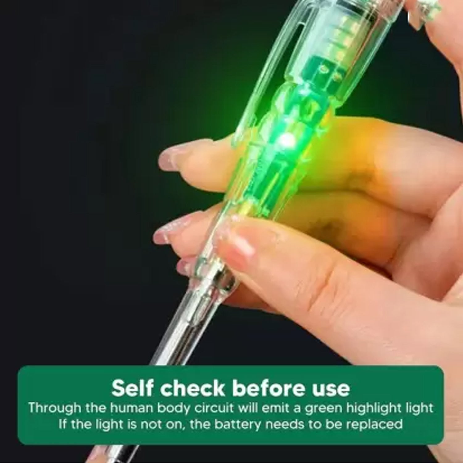 Wukusy electrical detector slotted screwdriver with small batteries, used for home improvement projects and electrical testing.