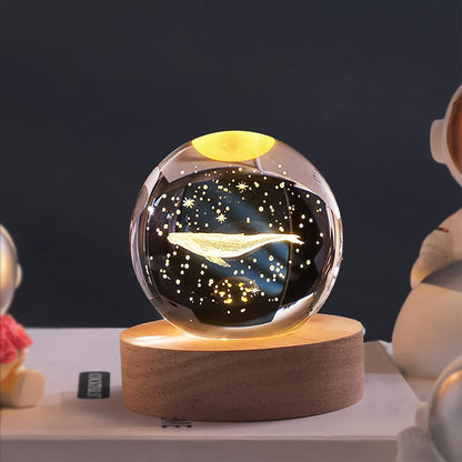Fish 3d Crystal Ball Lamps With Base (1 Pc)