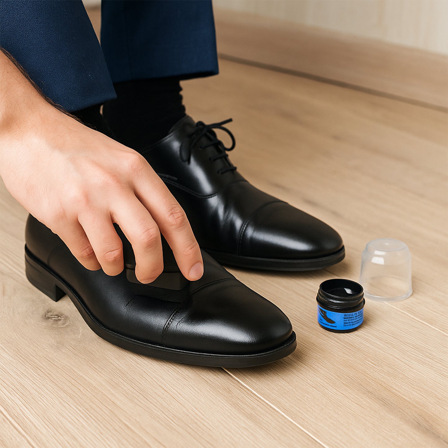 Instant Shoe Shine Sponge With Liquid Polish (1 Pc)