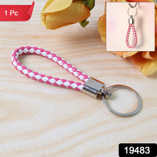Leather style keychain with metal ring from Wukusy, featuring a durable design for home improvement and everyday use.
