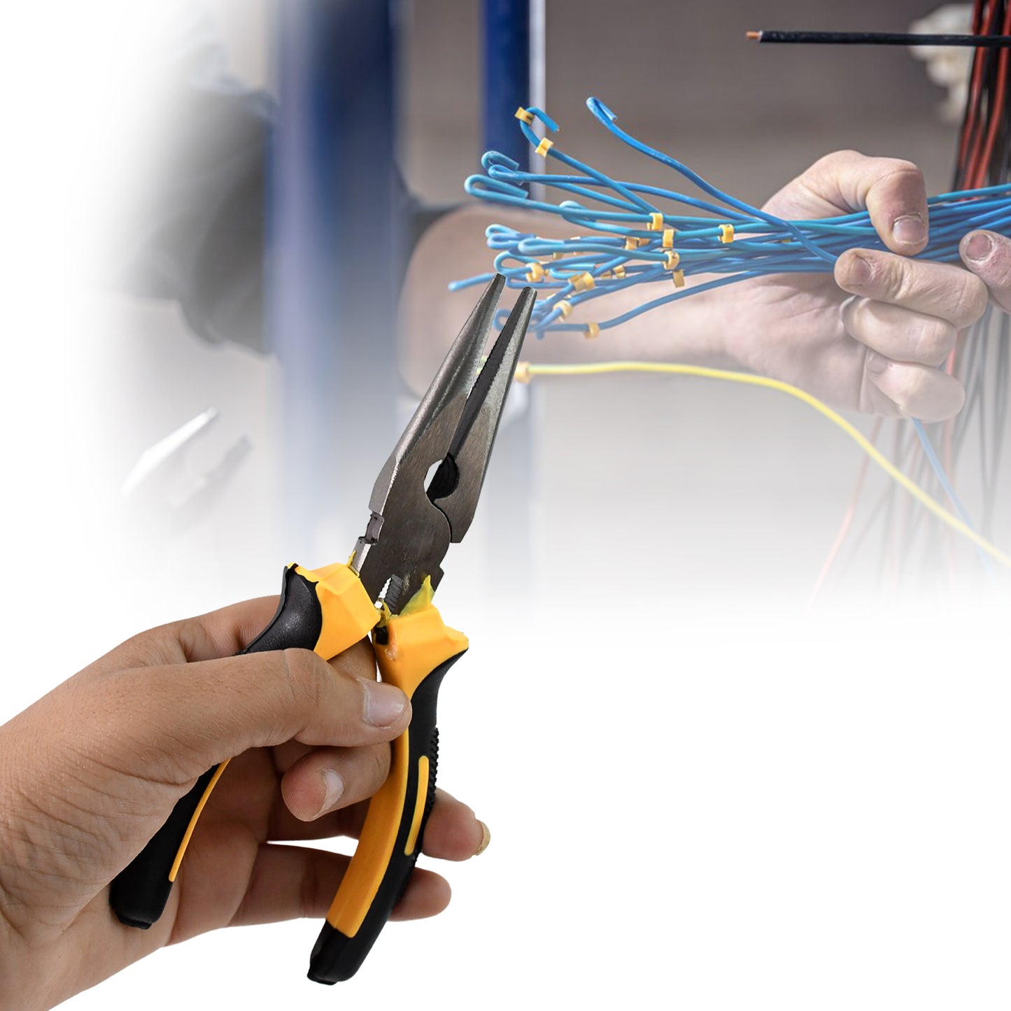 Long Nose Plier And Flat Mouth Plier Combo Tools (2 Pc Set)