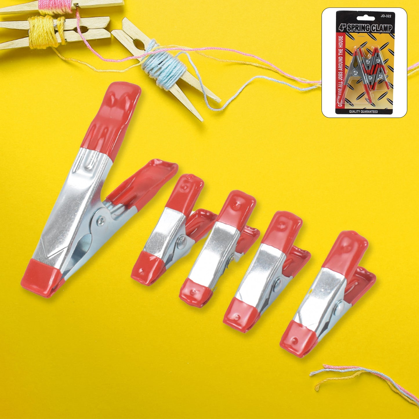 Metal Spring Clamps Heavy Duty Spring Metal Clips Clamp  (5 Pcs Set)
