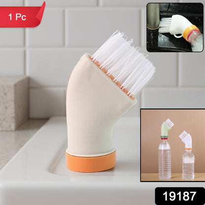 Wukusy multipurpose bottle-attachable cleaning brush for kitchen and bathroom cleaning, with durable bristles and ergonomic handle.