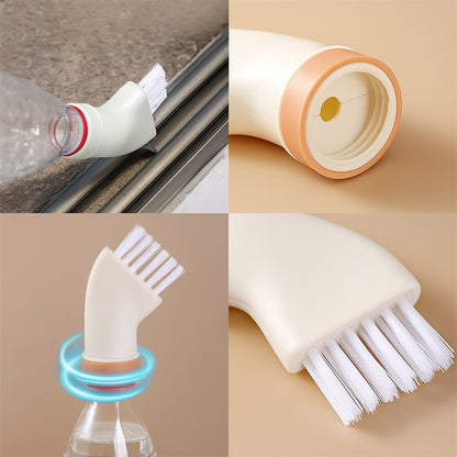 Wukusy multipurpose bottle-attachable cleaning brush for kitchen and bathroom, with a handle and bristles for deep cleaning surfaces.