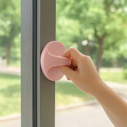 Wukusy plastic adhesive handle grip for home improvement, shown attached to a surface for secure handling.
