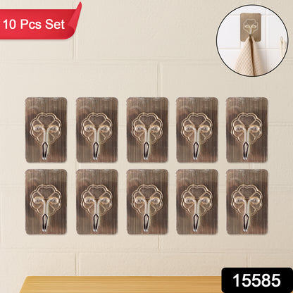 Wukusy plastic adhesive waterproof and oil-proof wall hooks, 5.5 x 3.5 cm, set of 10 for home improvement.
