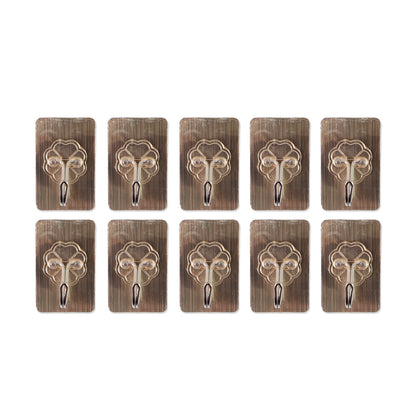Wukusy waterproof plastic adhesive wall hooks, 5.5x3.5 cm, set of 10, suitable for home improvement and hanging items.