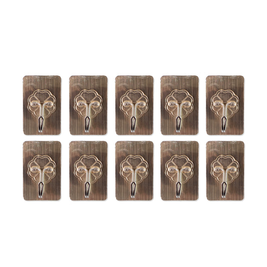 Wukusy waterproof plastic adhesive wall hooks, 5.5x3.5 cm, set of 10, suitable for home improvement and hanging items.