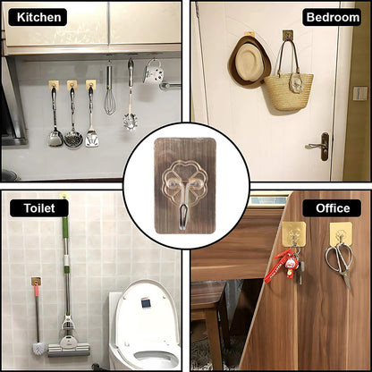 Wukusy plastic adhesive wall hooks, waterproof and oil-proof, 5.5x3.5 cm, set of 10 for home improvement and organization.