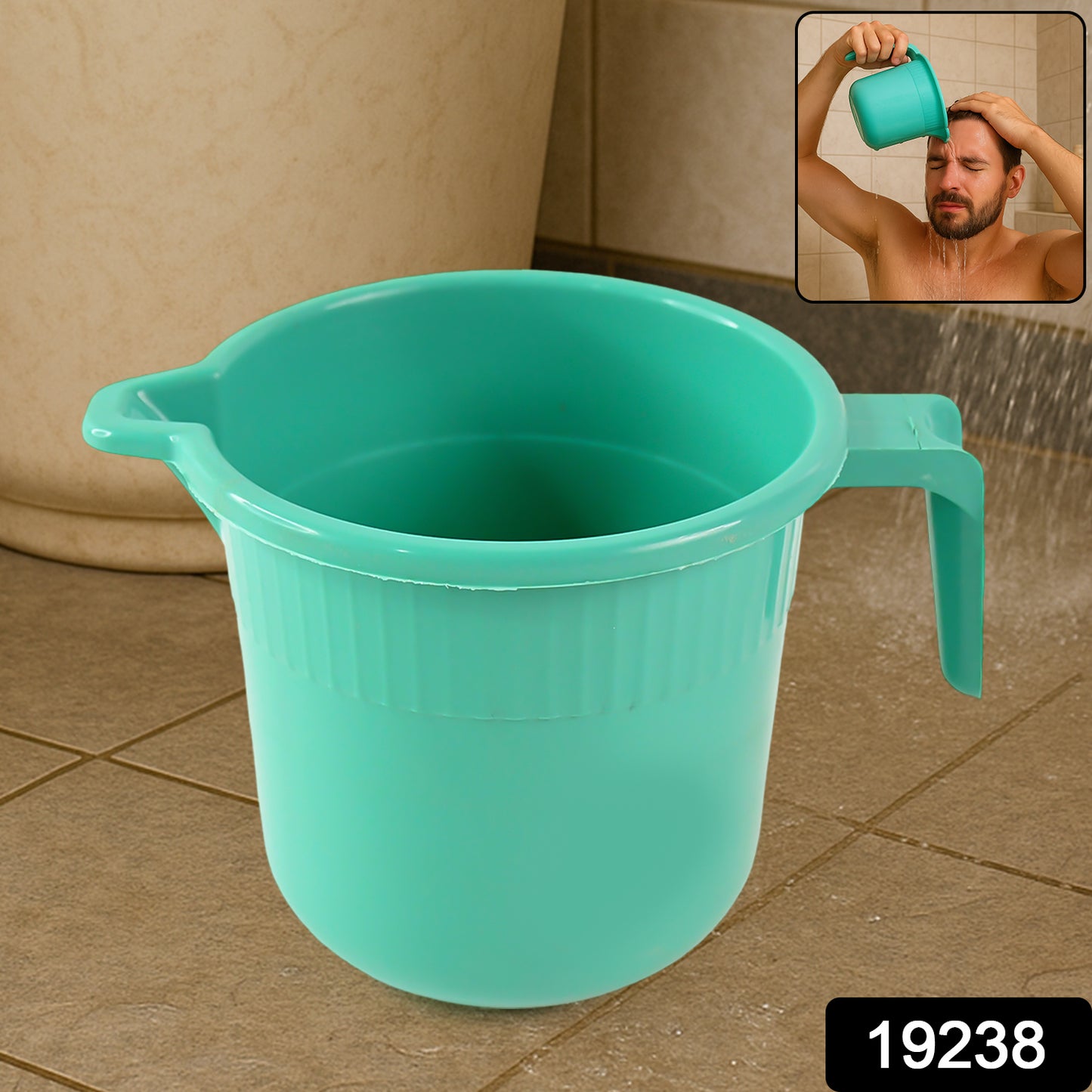 Wukusy plastic bath mug for bathroom use, 1-piece, durable plastic cup for rinsing and cleaning in home bathroom.