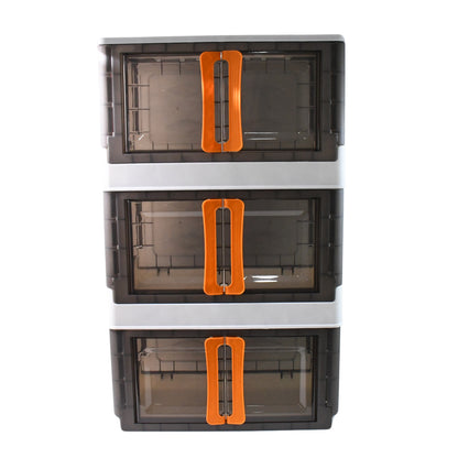 Plastic Folding Wardrobe Storage Organizer (3 Layer  1 Pc)