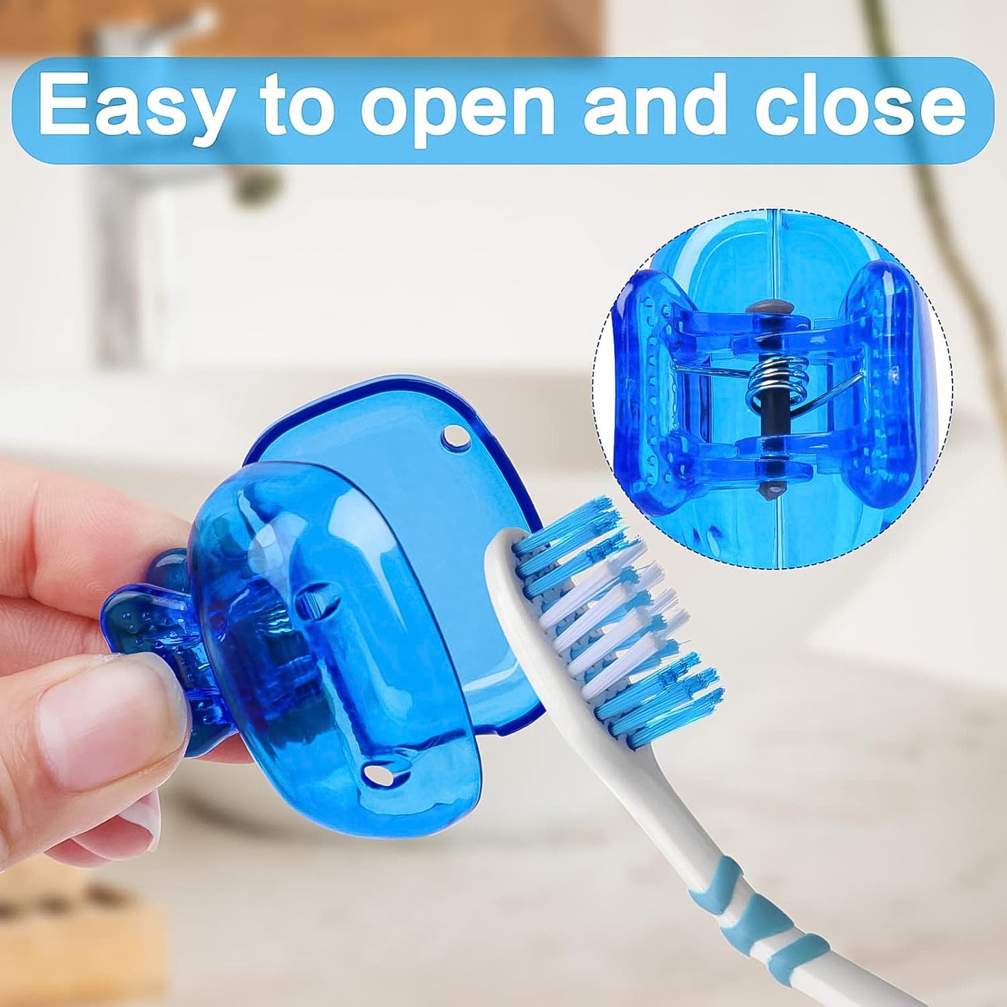 Wukusy plastic toothbrush head cover cap, protective bathroom accessory, fits standard toothbrushes, durable and easy to use