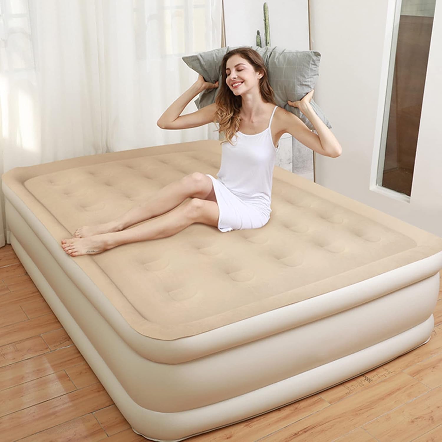 Wukusy portable inflatable folding lazy bed in size 190x100x40 cm, ideal for home improvement and easy to store.