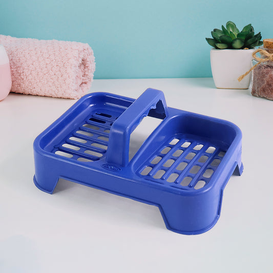 Wukusy premium 2-in-1 double soap dish stand for home improvement, featuring two compartments for soap storage.