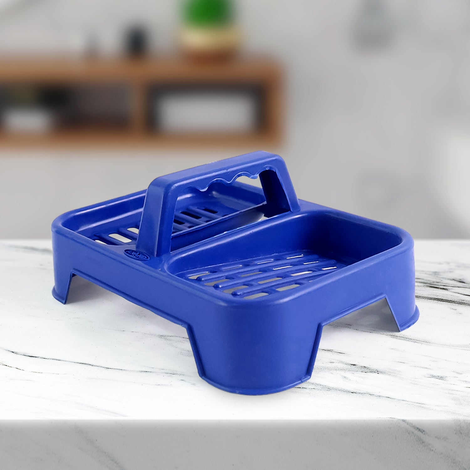 Wukusy premium 2-in-1 double soap dish stand for bathroom or kitchen, made of durable material, with two compartments for soap.